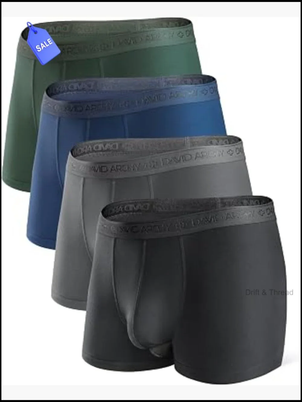 Men's Modal Boxer Briefs 4-Pack Dual Pouch Ultra Soft Breathable